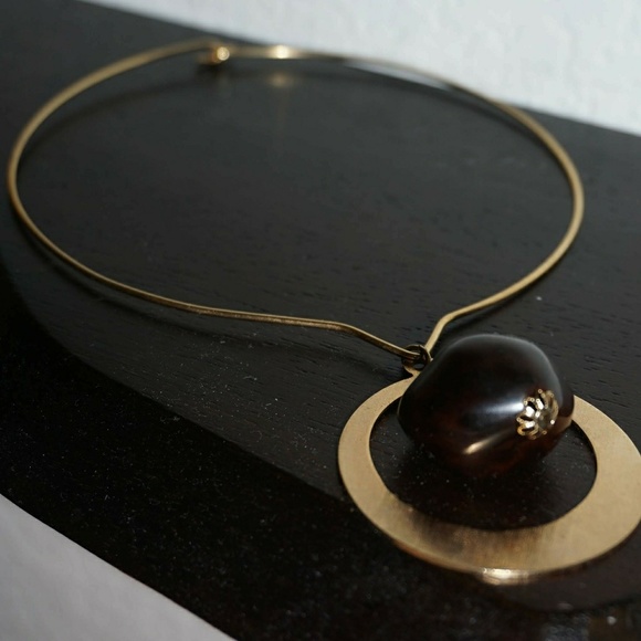 Kukui Nut Collar Necklace - Goldtone - Picture 6 of 7